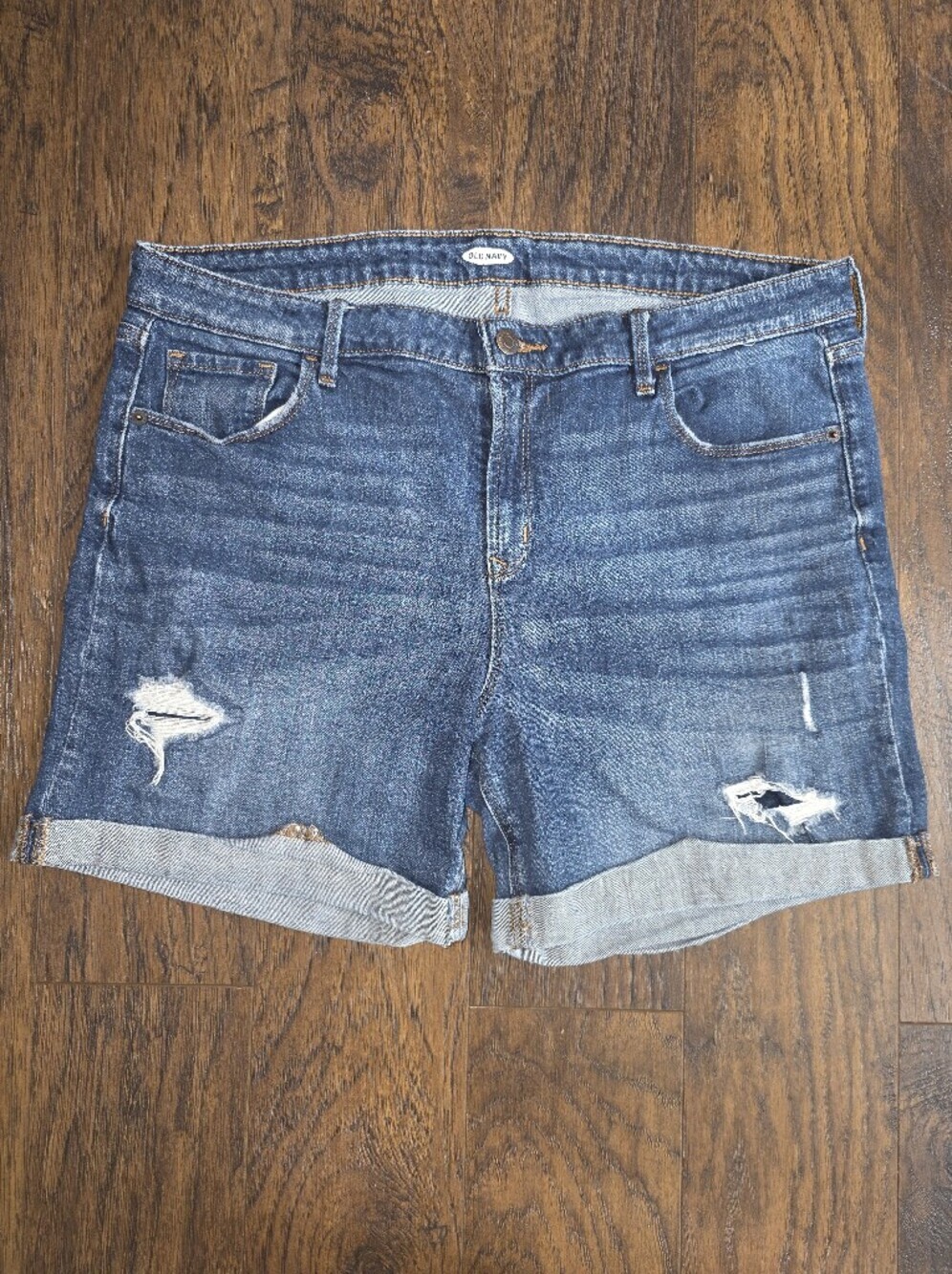 Old Navy Blue Distressed Denim Jean Shorts